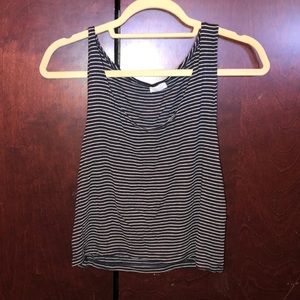 Cropped black and white tank top